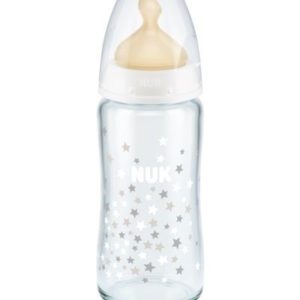 nuk fcplus glas bottle 240ml latex neutral stars white 10745102