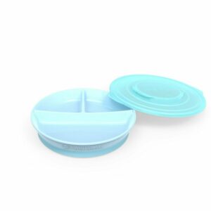 twistshake πιάτο αντιολισθητικό με χωρίσματα pastel blue 6m